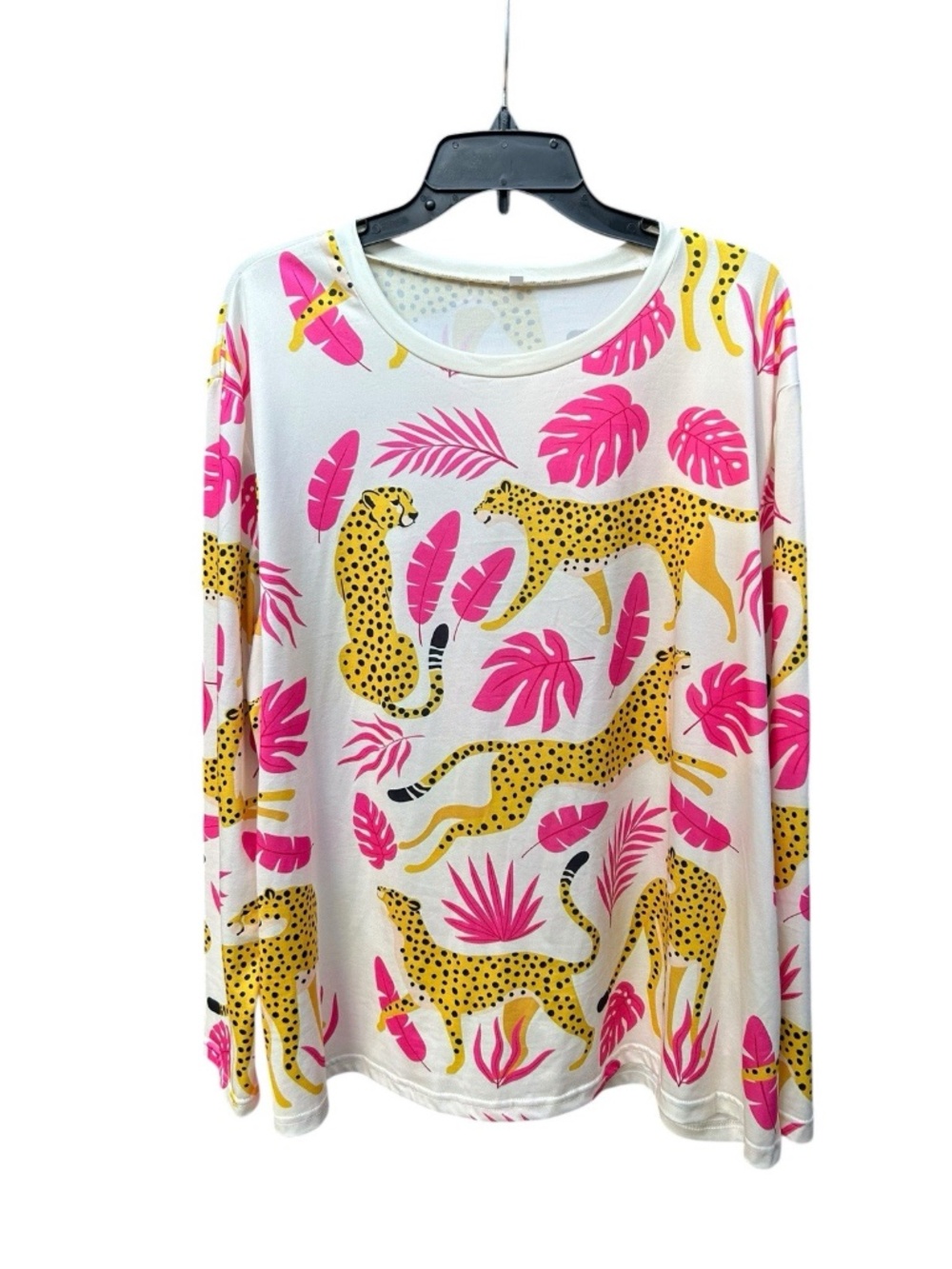Boutique Women’s Plus Size Leopard Pink Comfort Layering Tunic Top Sz 2X